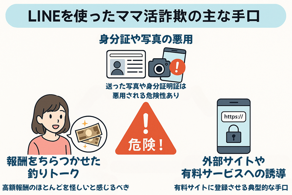 LINEを使ったママ活詐欺の主な手口