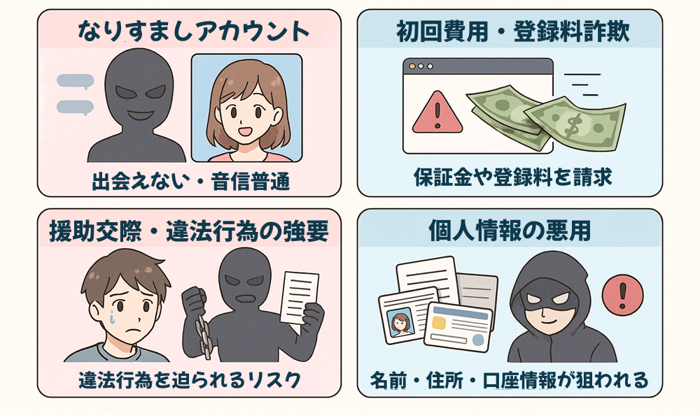 ママ活で起こりやすい詐欺とは