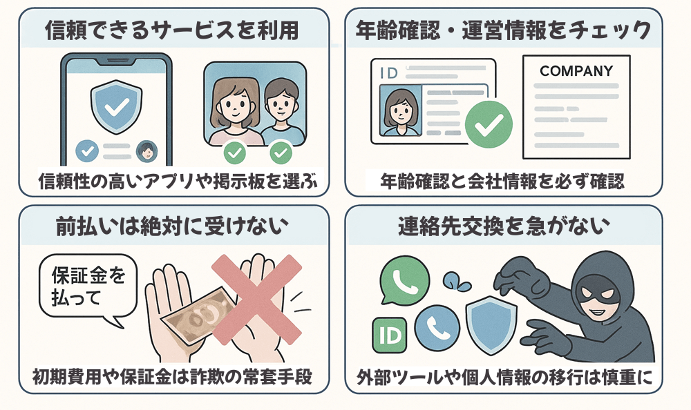 ママ活で詐欺に遭わないための対策