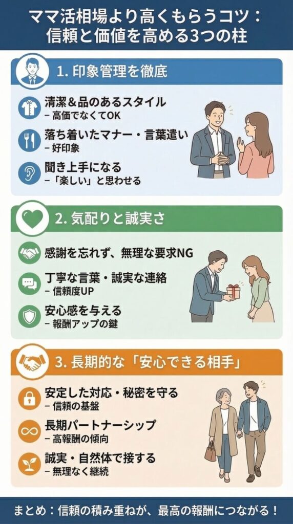 ママ活の相場より高くもらうためのコツ