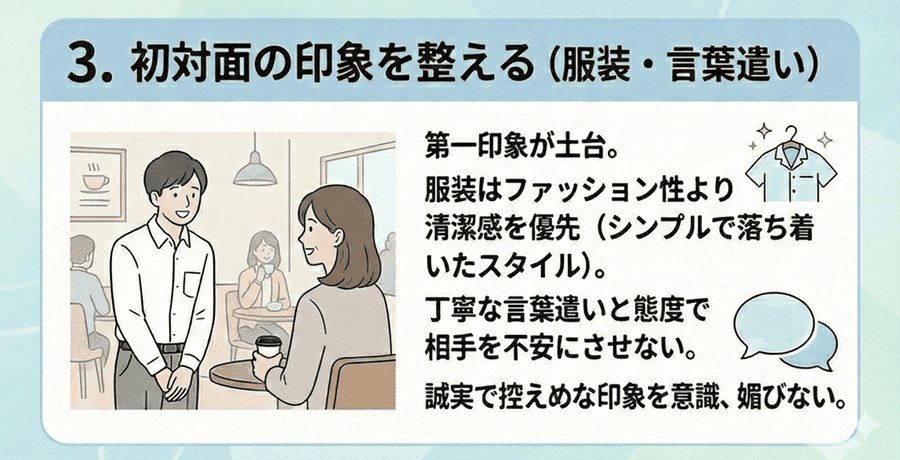 初対面の印象を整える（服装・言葉遣い）
