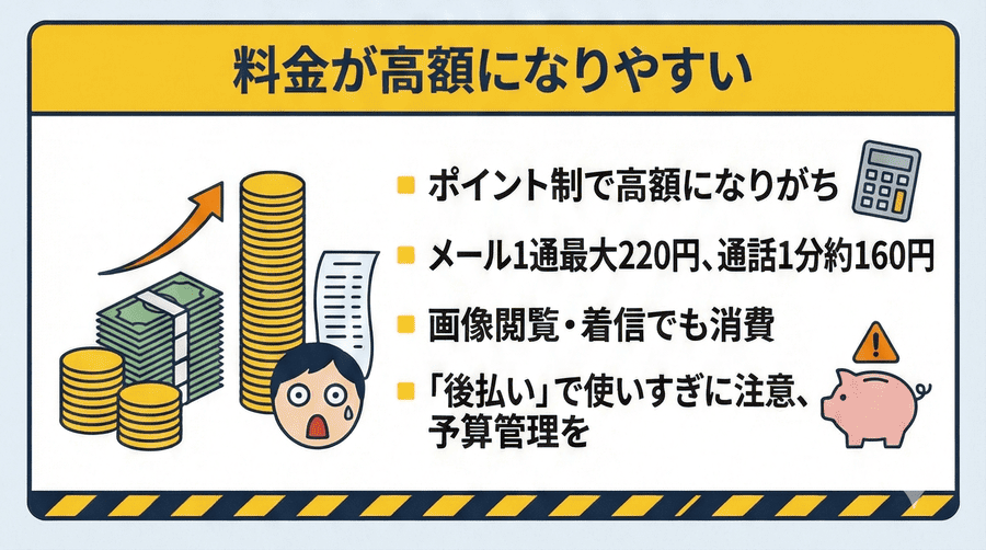 料金が高額になりやすい