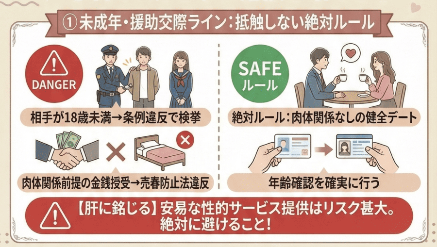 未成年・援助交際ラインに抵触しないための絶対ルール