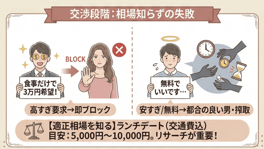 相場を知らずに交渉して失敗するケース