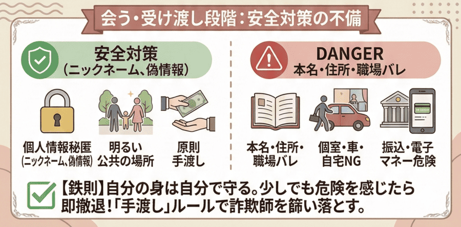 個人情報・待ち合わせ・お金の受け渡しの安全対策