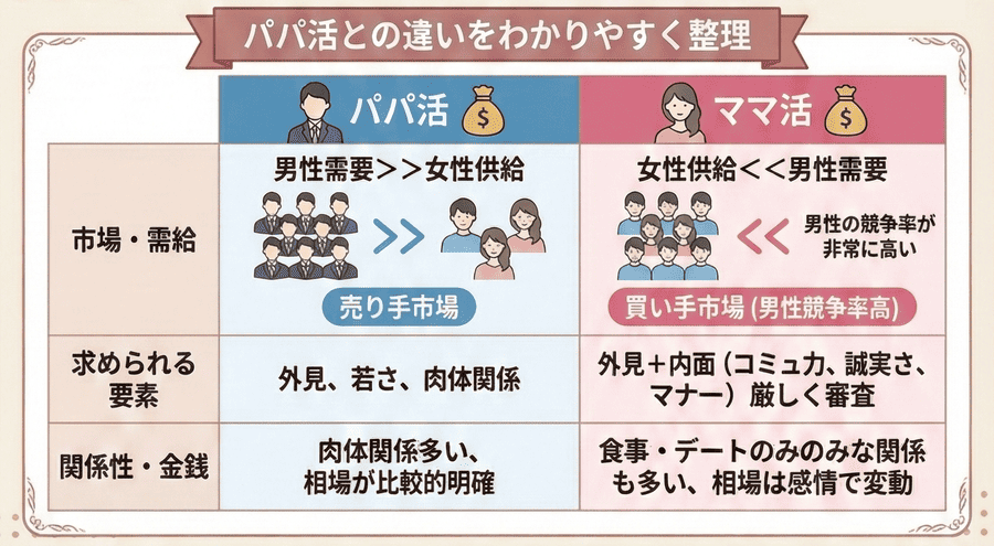 パパ活との違いをわかりやすく整理