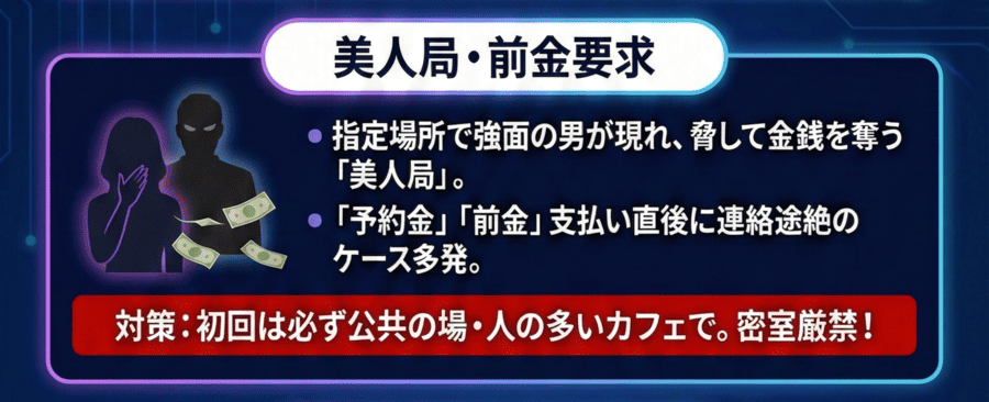 美人局・前金要求