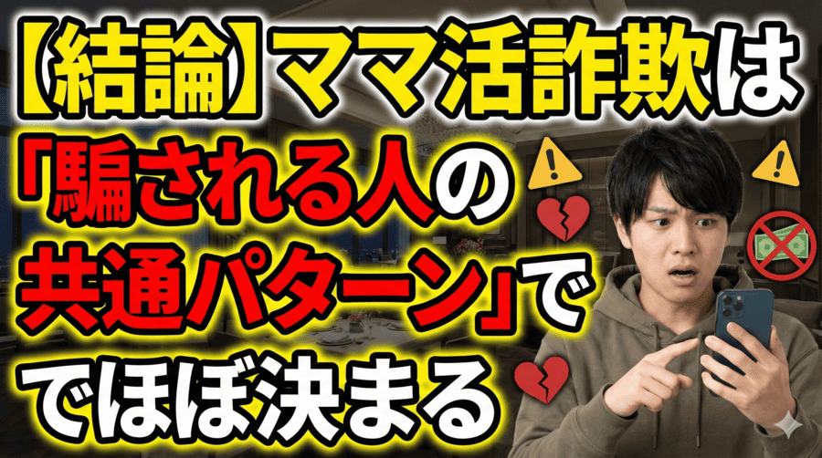 【結論】ママ活詐欺は「騙される人の共通パターン」でほぼ決まる
