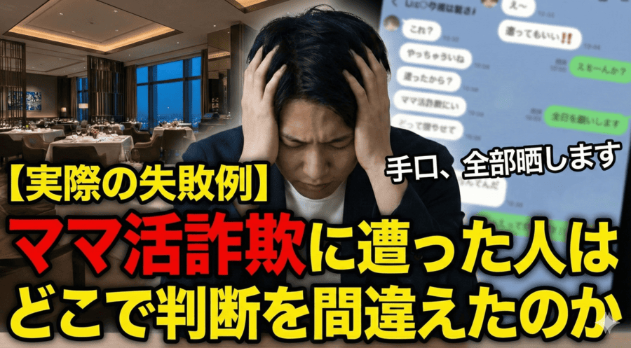 【実際の失敗例】ママ活詐欺に遭った人はどこで判断を間違えたのか
