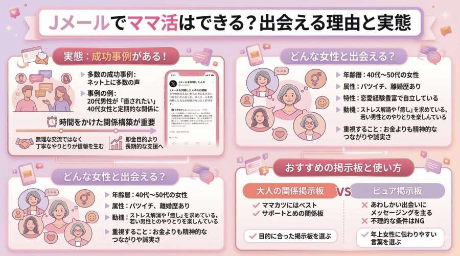 Jメールでママ活はできる？｜出会える理由と実態