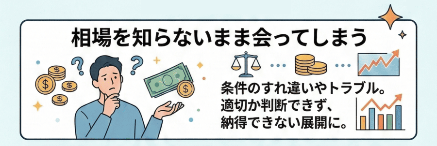 相場を知らないまま会ってしまう