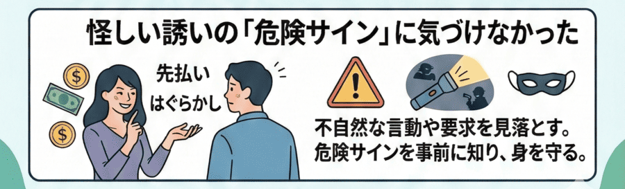 怪しい誘いの「危険サイン」に気づけなかった