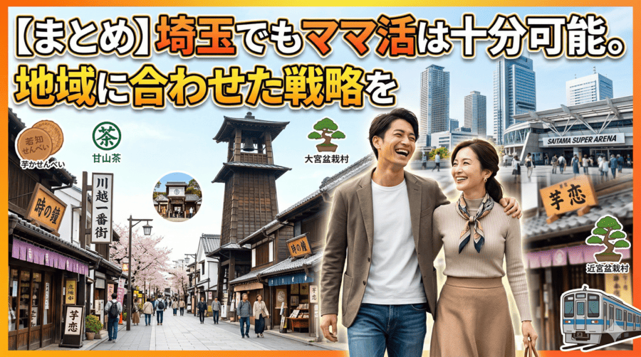 【まとめ】埼玉でもママ活は十分可能。 地域に合わせた戦略を
