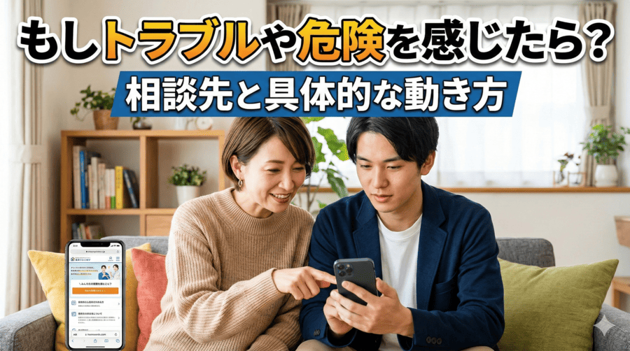 もしトラブルや危険を感じたら？相談先と具体的な動き方