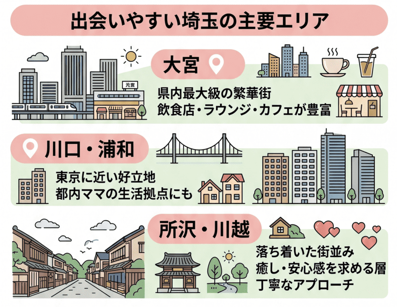 出会いやすい埼玉の主要エリア