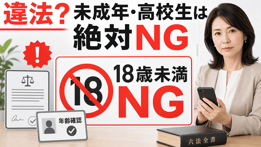 ママ活アプリの法律リスク。未成年・高校生が絶対NGな理由