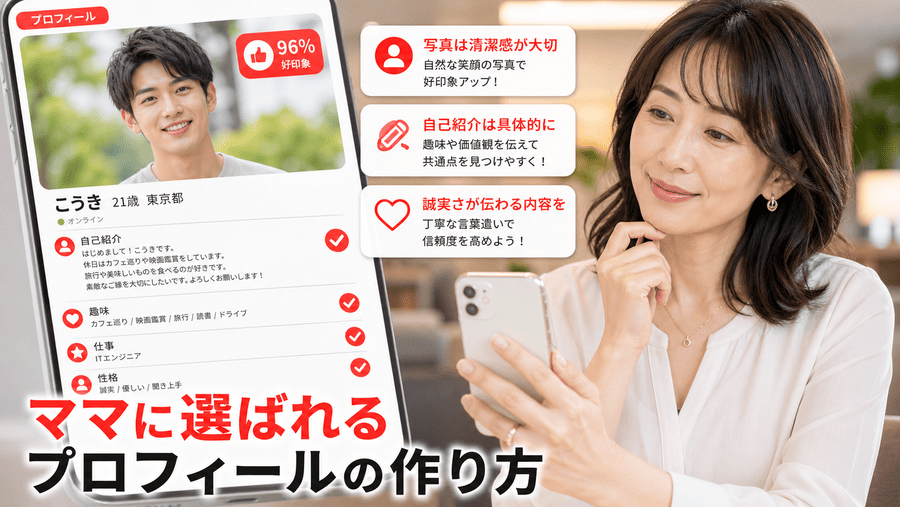 選ばれる男性になるママ活アプリのプロフィール設計