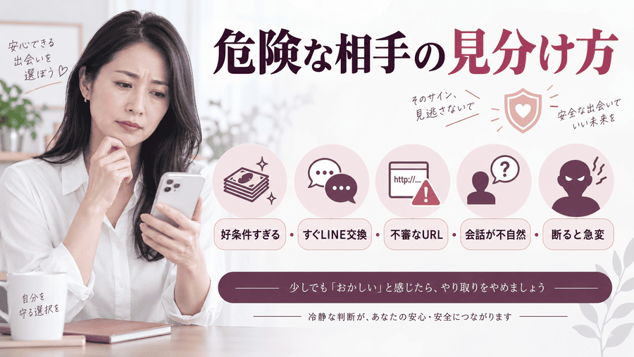 こんな相手は危険!ママ活詐欺の見分け方