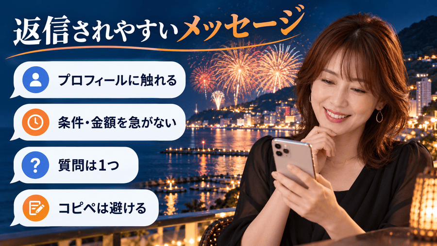 ママ活で女性から返信されやすいメッセージのコツ