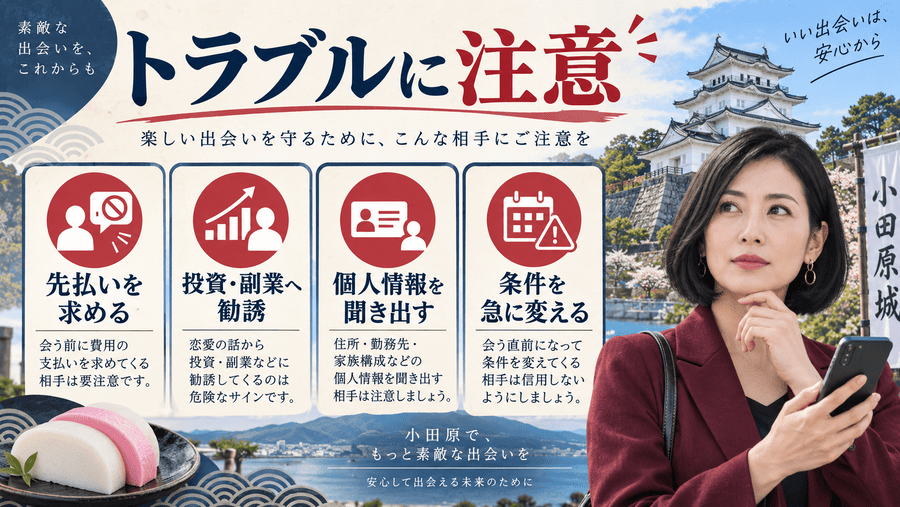神奈川(横浜)のママ活で多いトラブルと危険な相手の見分け方