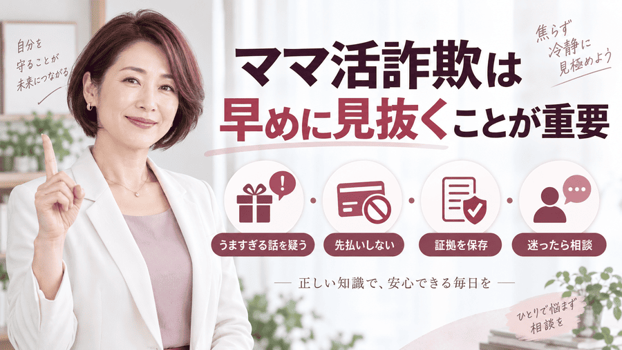 【まとめ】ママ活詐欺は手口を知って早めに見抜くことが重要
